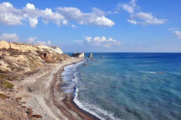 Aphrodite's Rock with the beach at Petra tou Romiou